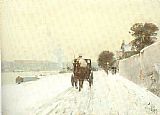 childe hassam Along the Seine Winter painting